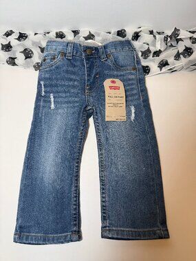Levi’s 514 Straight Distressed Jeans Pull-On Stretch Unisex 12mo